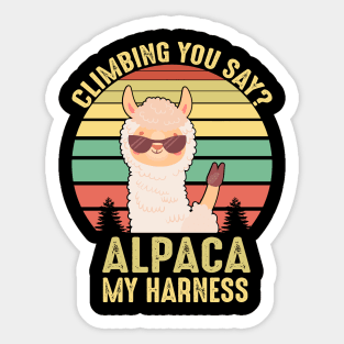 Climbing Alpaca Retro Sticker